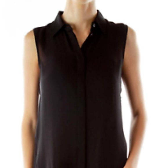 J. Crew Tops - J Crew | Black Silk Sleeveless Button-down | Size 4